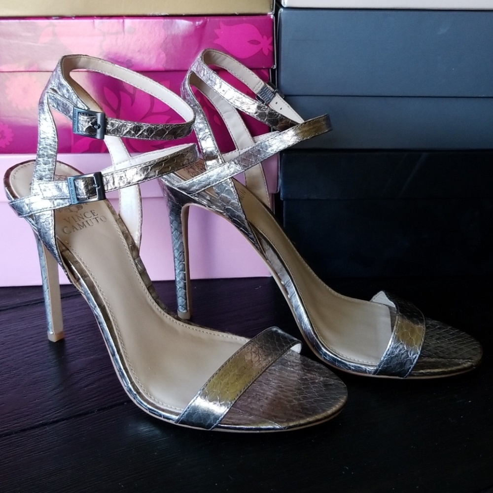 Vince Camuto Silver Strappy Tami Heels